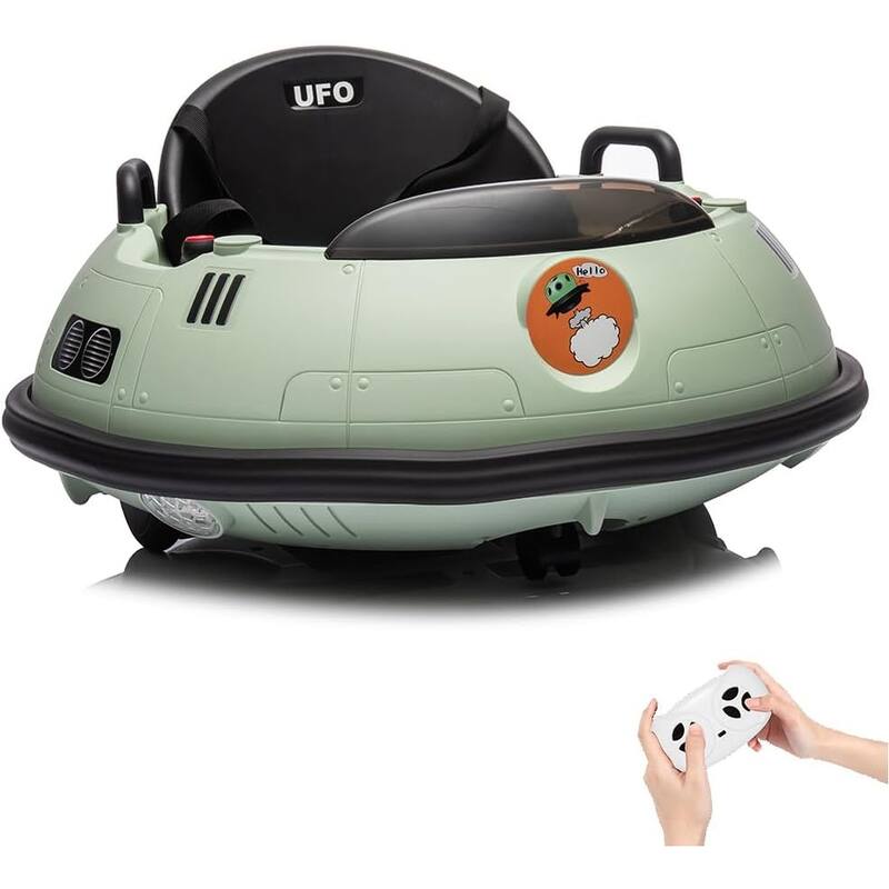 12V Bumper Car with Remote Control, Battery Powered Ride On Bumper Car - Green
