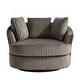preview thumbnail 48 of 64, Oversized 43" W Plush Corduroy Recessed Arm Swivel Barrel Chair