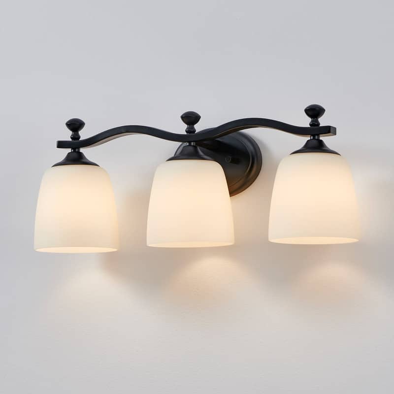 KAWOTI 3-Light Traditional Dimmable Bathroom Vanity Light - W23" x H9" x E6.5"