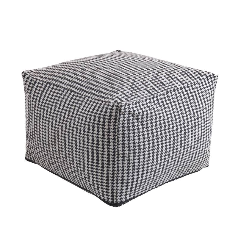 Modern Woven Pouf Ottoman with Insert - Indoor Decorative Floor Pouf, 20"x20"x14" - 20"x20"x14"