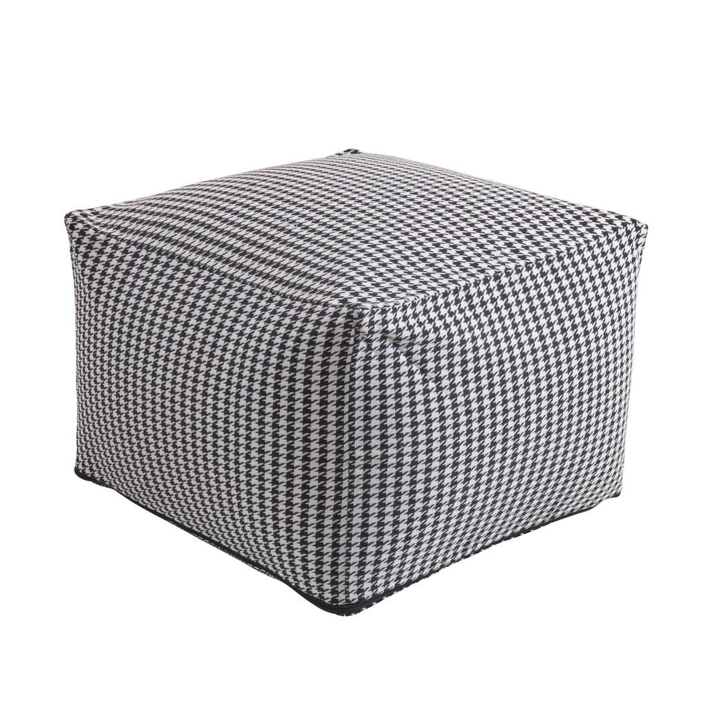 Modern Woven Pouf Ottoman with Insert - Indoor Decorative Floor Pouf, 20"x20"x14"