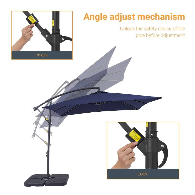 BONOSUKI 8.2Ft Outdoor Offset Umbrella w/Steel Frame,Angle Adjustment