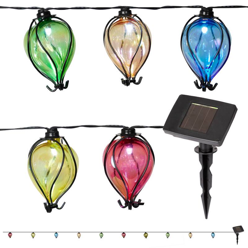 Solar Colorful Air Balloons String Lights with Cool White LED