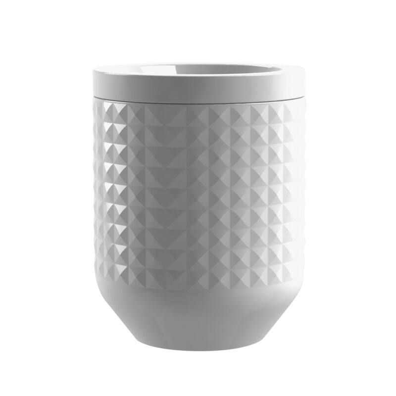 Abode Homewares Diamond Stoneware Melamine Canister - White - 6.1"W x 6.1"D x 8"H