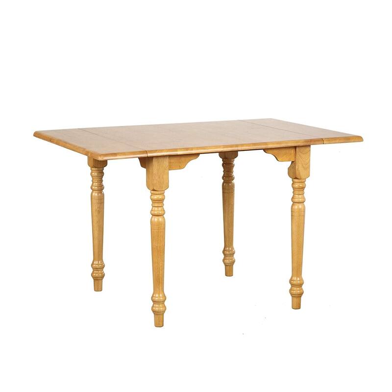 72" Light Oak Finish Drop Leaf Solid Extendable Dining Table
