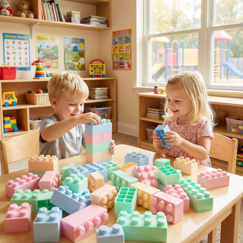 Gymax 64 pcs Building Blocks for Toddlers Montessori STEM Educational