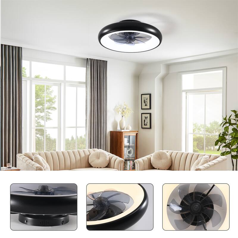 19" Pumpkin Lamp Indoor Fan Light with Remote Control & Reversible DC Motor with LED Light