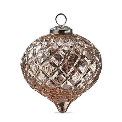 Vint Diam Teardrop Glass Ornament 5 Inch Pink Christmas Tree Decoration Dust Clean