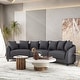 preview thumbnail 1 of 14, Covecrest Fabric Sofa by Christopher Knight Home Dark Brown/ Charcoal
