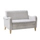 preview thumbnail 34 of 62, HULALA HOME Adika 51"W Farmhouse Striped Linen Upholstered Loveseat with Solid Wood Spindle Legs