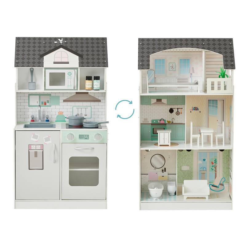 Teamson Kids Wonderland Ariel 2-in-1 Dollhouse Play Kitchen Set