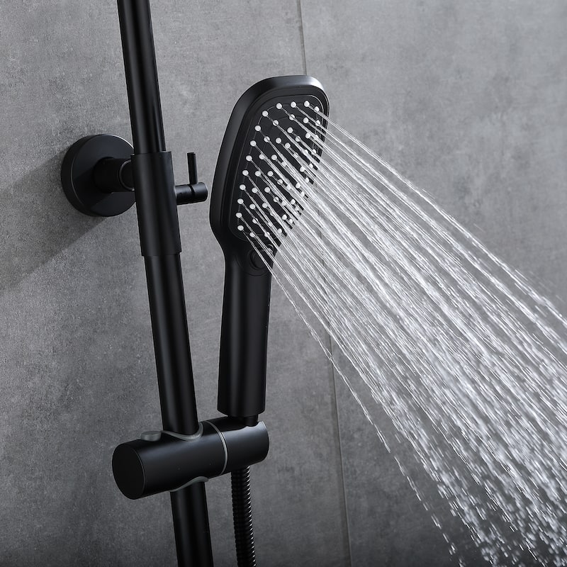 Rbrohant Matte Black Thermostatic Showerhead and Hand Shower