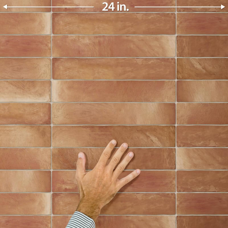 Merola Tile Sentier Brique des Ocres 2-3/8" x 14-1/2" Porcelain Floor and Wall Tile