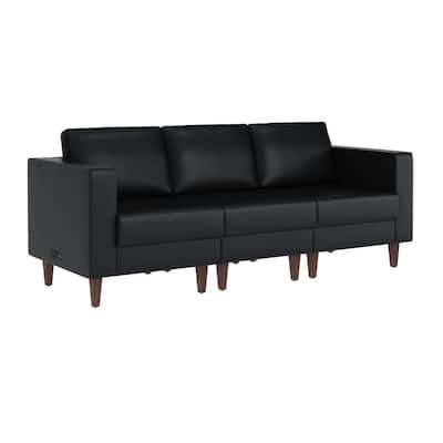Commercial Reception Sofa with Outlets/USB/USB-C Ports - 28.25"W x 31.5"D x 31.75"H