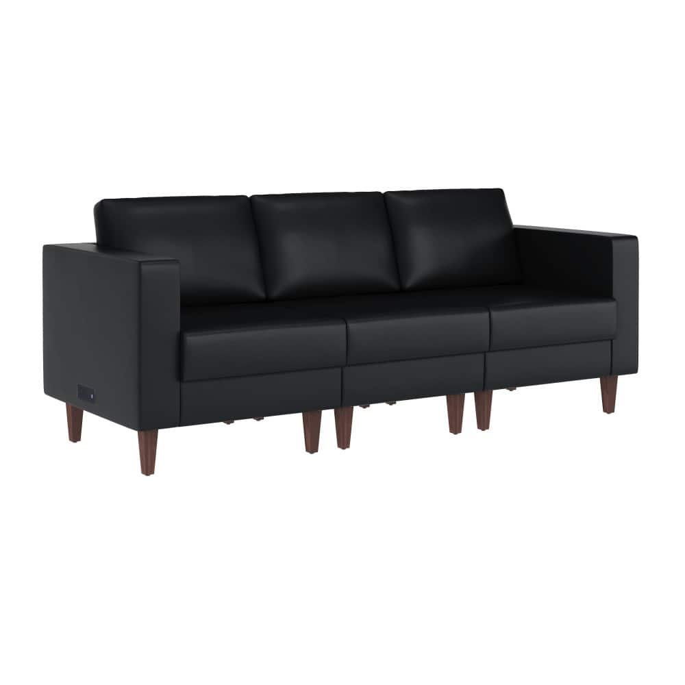 Commercial Reception Sofa with Outlets/USB/USB-C Ports - 28.25"W x 31.5"D x 31.75"H