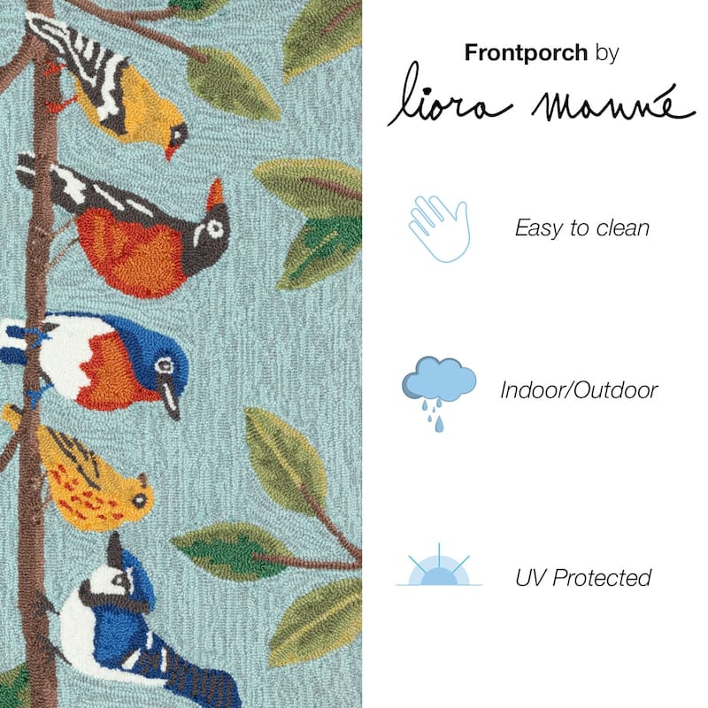 Liora Manne Frontporch Birds On A Branch Indoor/Outdoor Area Rug