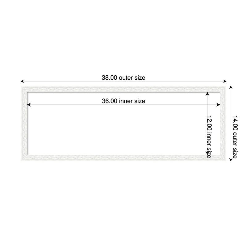 Bethany Framed Dry Erase Magnetic Board - 38 x 14 in - Bethany White