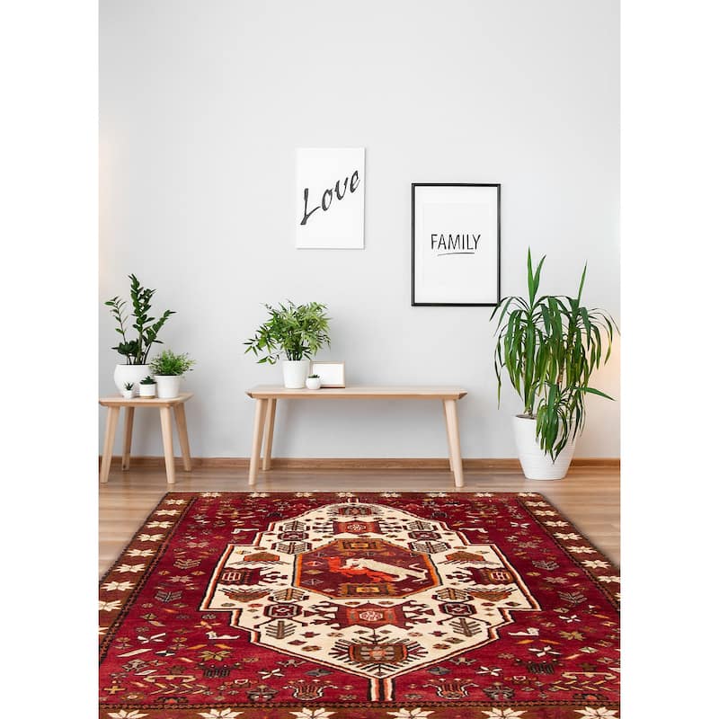 ECARPETGALLERY Hand-knotted Konya Anatolian Red Wool Rug - 5'2 x 8'0