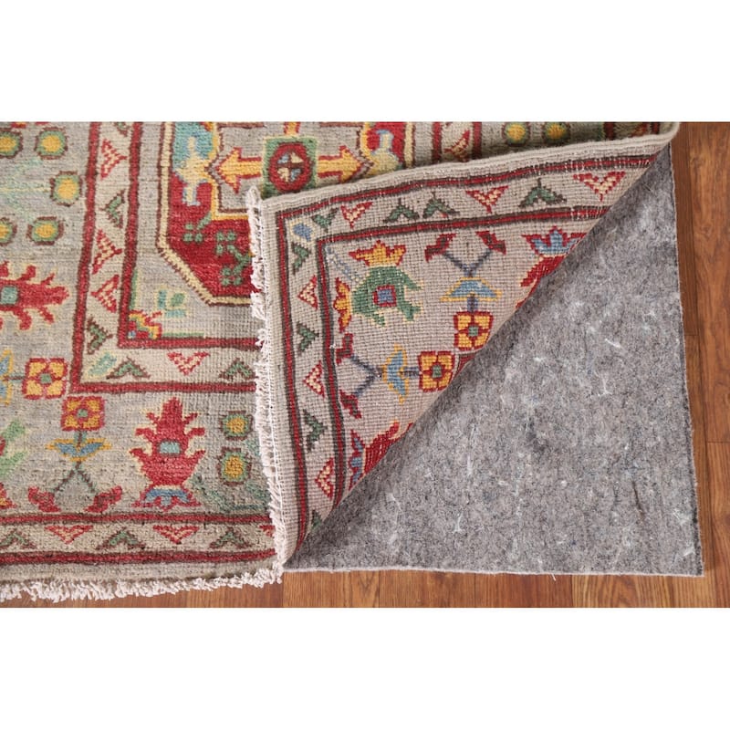Hand Knotted Oriental 100% Wool Carpet Traditional Geometric Multi-Colored Kazak Runner Rug - 19' 10'' X 2' 6''