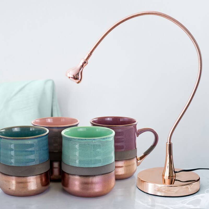 Gibson Home Copper Tonal 4 Piece 18 Ounce Round Stoneware Mug Set