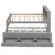 preview thumbnail 10 of 12, Full Platform Bed with Storage Headboard, USB, Twin Size Trundle and 3-Drawers, Grey