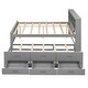 preview thumbnail 10 of 14, Full Size Platform Bed with USB Storage Headboard, Twin Trundle and 3 Drawers, Solid Wood Frame
