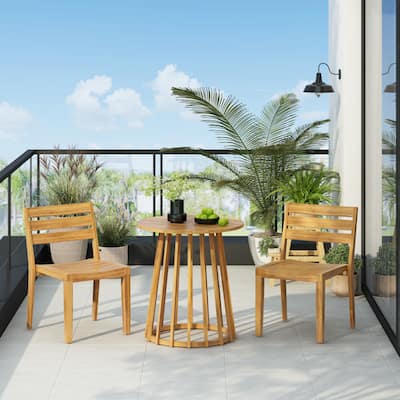 Christopher Knight Home - Oliver Outdoor Acacia Wood Slatted Dining Chair Set of 2