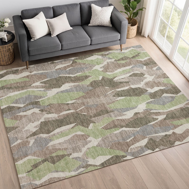 Machine Washable Indoor/ Outdoor Contemporary Dylan Chantille Rug
