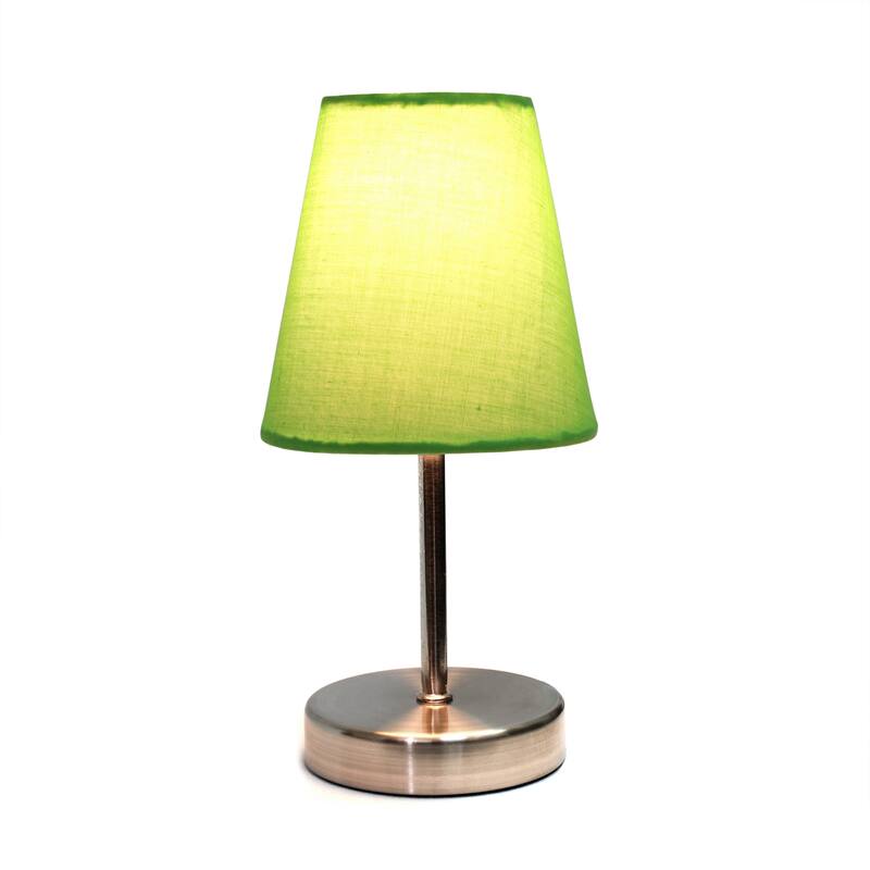 Stick Table Desk Lamp with Green Tapered Shade - 10.5" - Sand Nickel