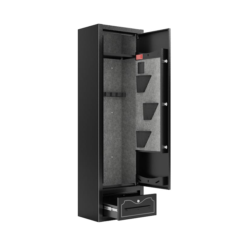 Roomfitters 8-Gun Capacity Rifle Safe with Digital Lock and Removable Shelf, Cold Rolled Steel, Black
