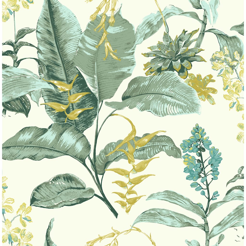 Kenneth James Maui Green Botanical Wallpaper - 20.5in x 396in x 0.025in