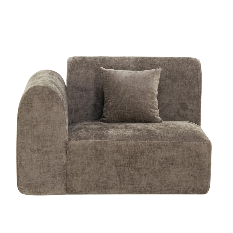 Christopher Knight Home- Buker Curved Polyester Sectional Sofa