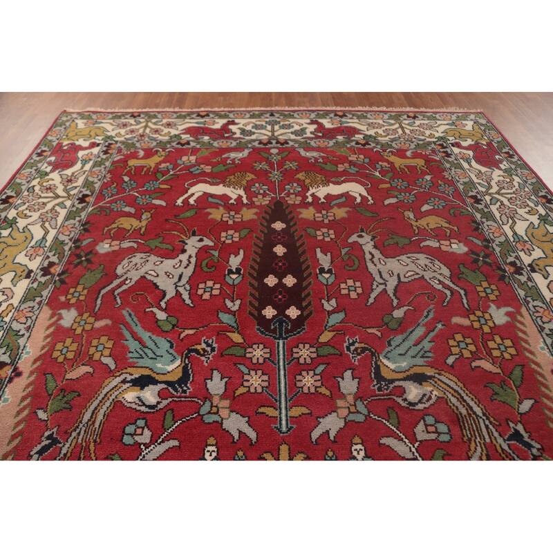 Animals Design Ziegler Area Rug Handmade Oriental Wool Carpet - 9'0"x 11'10"