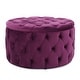 preview thumbnail 31 of 32, Zelfa Modern Glam Tufted Velvet Round Ottoman by Christopher Knight Home