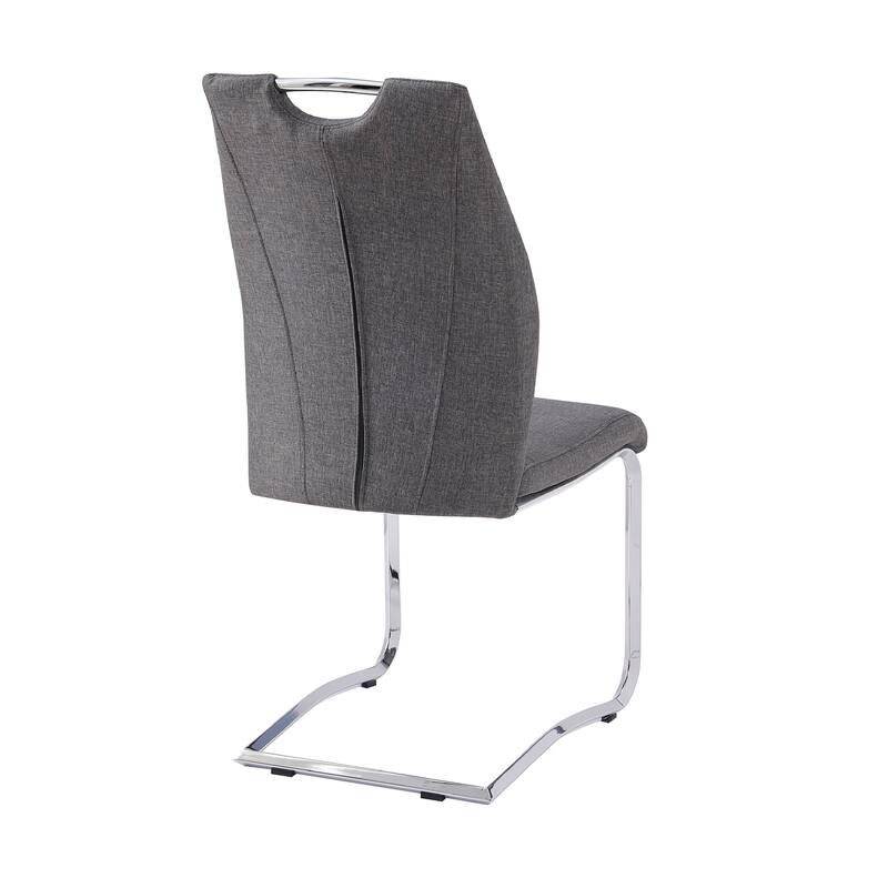 Modern Upholstery Fabric/ Chrome Dining Chair In Gray