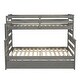 preview thumbnail 18 of 34, Twin Over Full Bunk Bed with Twin Trundle, Solid Wood Bunk Bed Frame with Ladder and Guardrail, Can Be Separated into 3 Beds