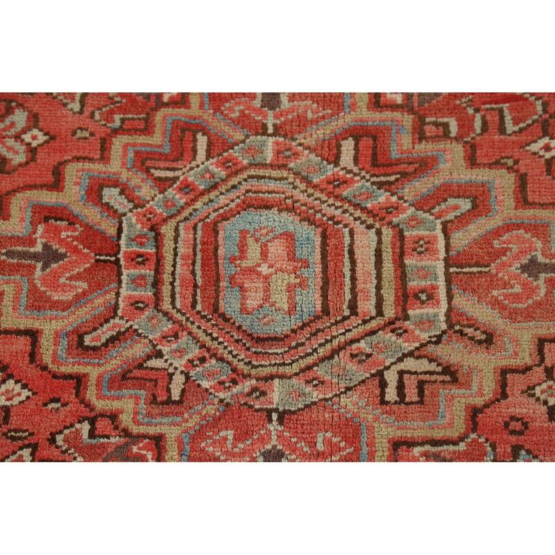 Medallion Heriz Persian Vintage Rug Handmade Traditional Wool Carpet - 9'4"x 13'2"