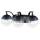 preview thumbnail 35 of 57, Carbon Loft Barton Clear Glass and Steel 3-light Bath Vanity