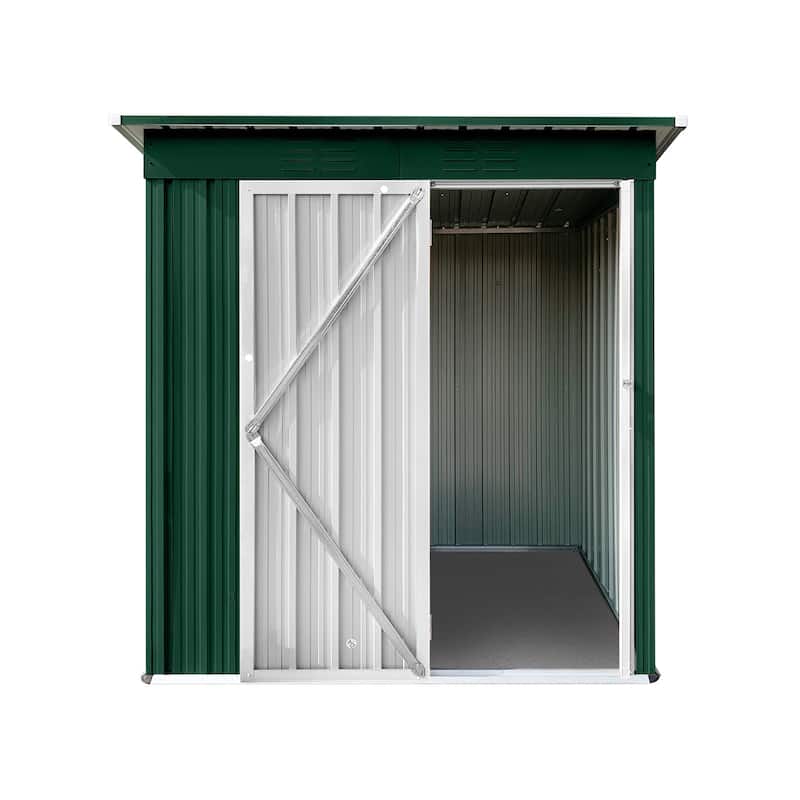 Metal garden sheds 5ft×4ft outdoor storage sheds Brown + Black