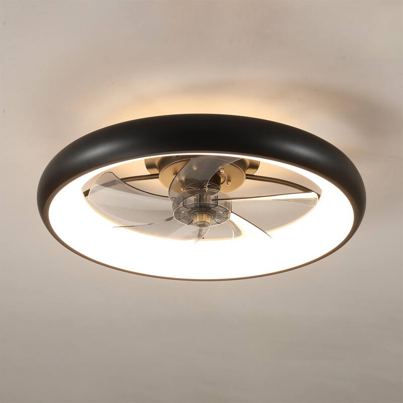 Black White Lights Ceiling Fan with Dimmable LED