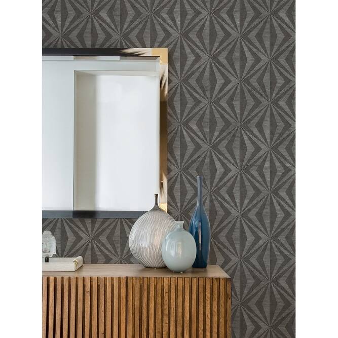 Advantage Monge Charcoal Geometric Wallpaper