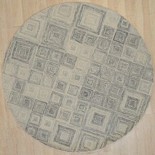 Hand-tufted Wool MULTY GREY Transitional Geometric Modern Tufted Rug ...