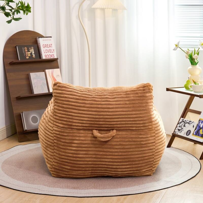 Oversized Lounge Chair Bean Bag Chair for Adults and Kids, Corduroy Fabric Arm Chair Floor Couch Single Sofa Chair