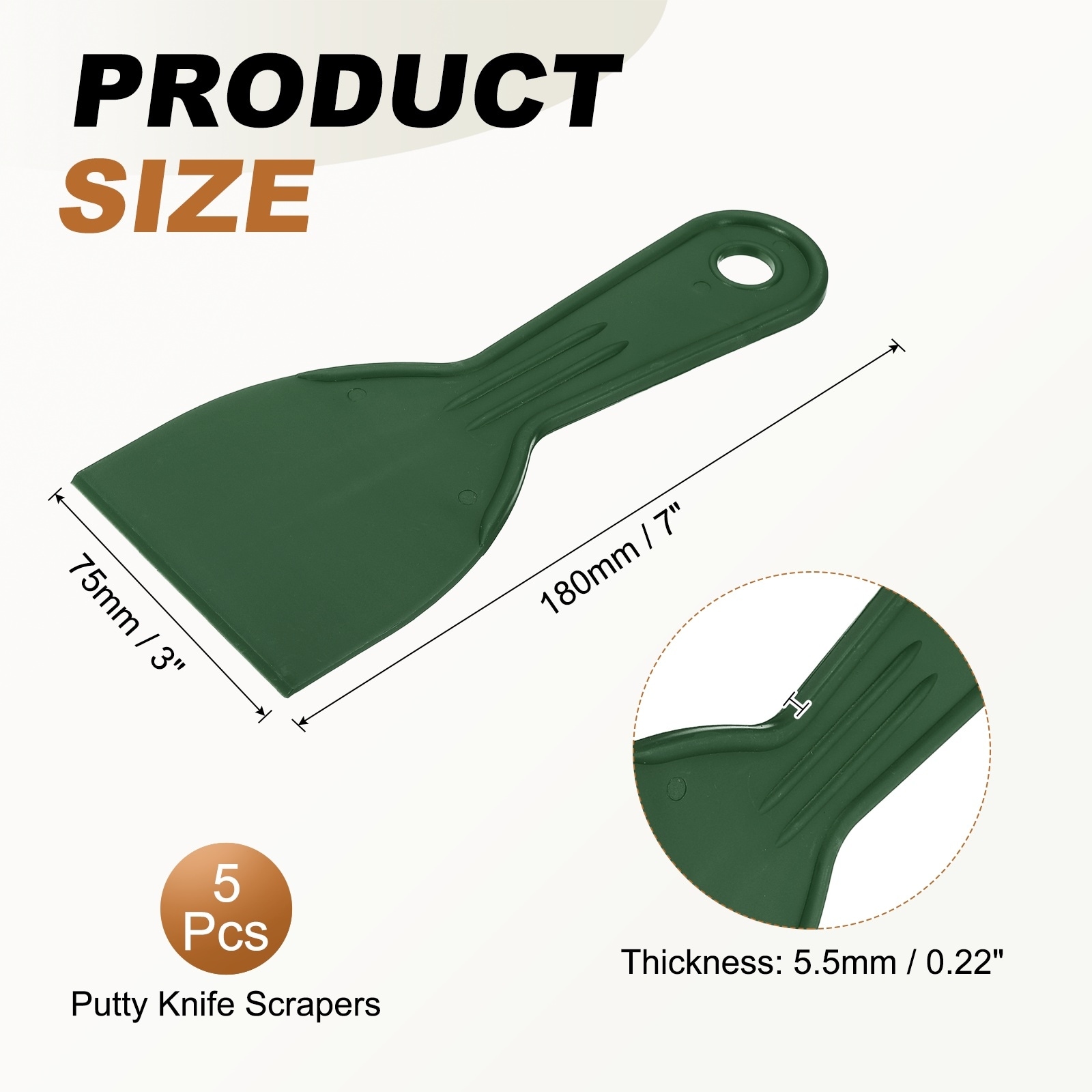 Putty Knife Scraper Flexible Plastic Putty Knife Paint Scraper Tool for Taping Drywall Spreading Painting