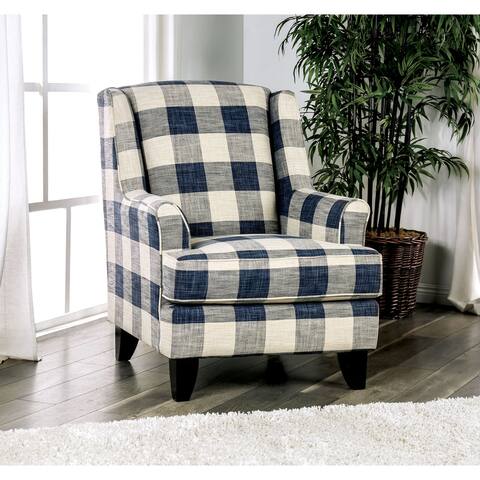 Furniture of America McCallan Farmhouse Multi-color Fabric Armchair