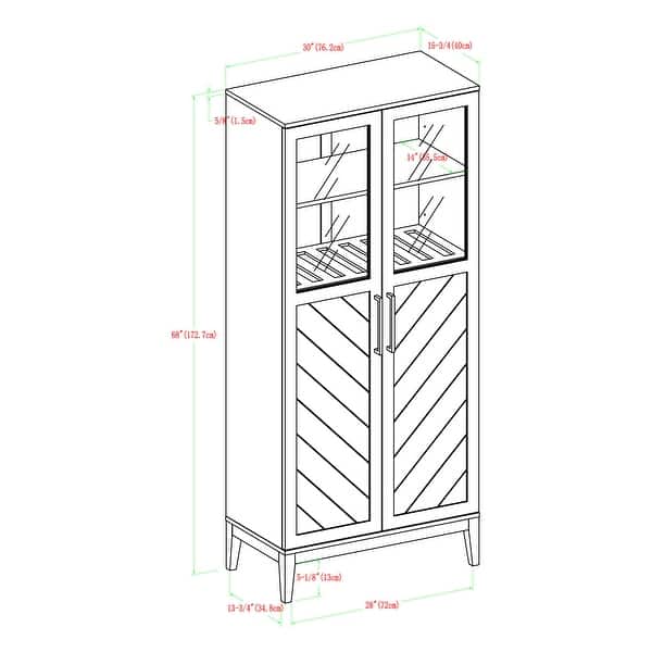 Middlebrook 68-inch Tall Chevron Buffet Storage Cabinet
