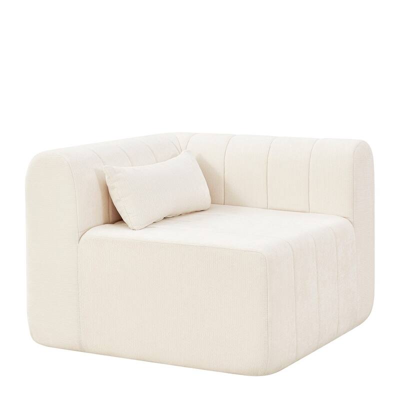 145.5" 4 Pieces Modular Full-Compressed Polyester Upholstered Sectional Sofa