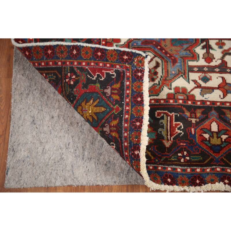 Hand Knotted Oriental 100% Wool Carpet Traditional Medallion Red Heriz Area Rug - 11' 0'' X 7' 8''