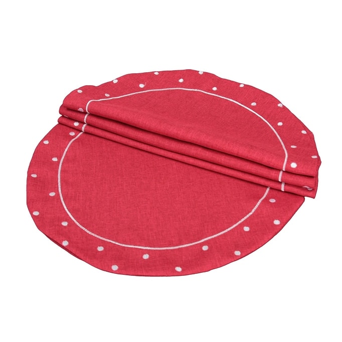 Breen Polyester Polka Dots Round Placemat 16"