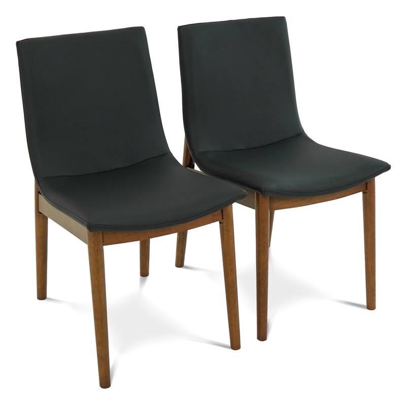 Easy-Clean Vegan Leather Mid-Century Modern Dining Chairs (Set of 2)